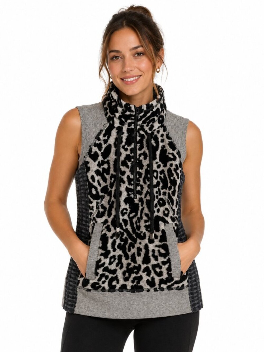 Byron Lars Beauty Mark Grey Black Sleeveless Sweater Vest